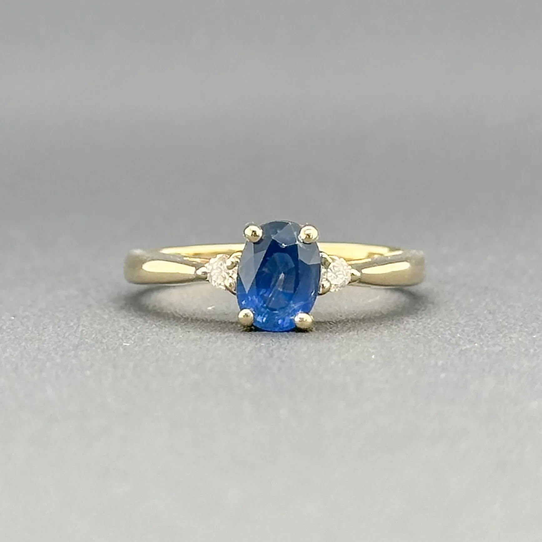 Estate 14K Y Gold 1.11ct Sapphire & 0.08ctw H/SI2 Diamond Ring