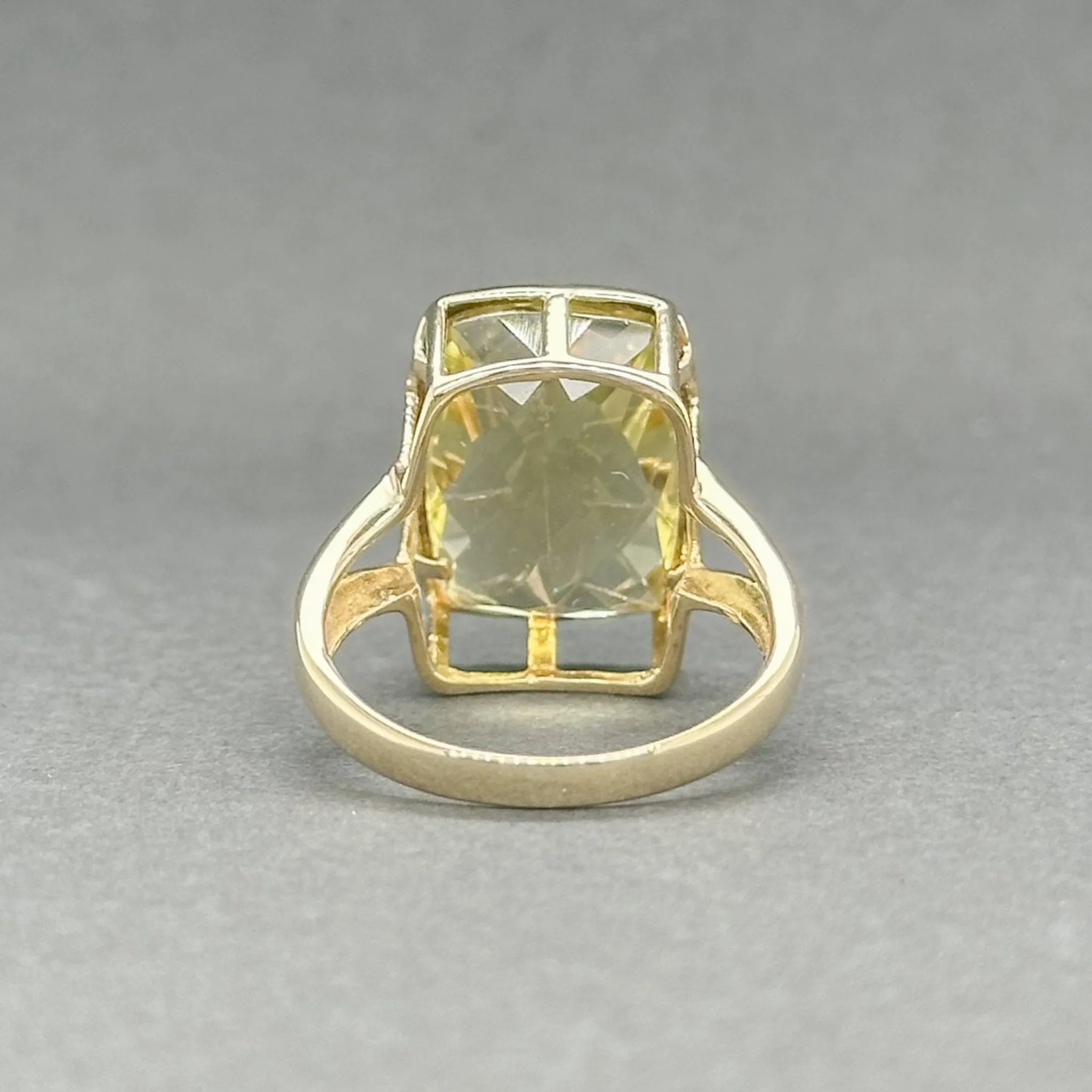 Estate 14K Y Gold 6.85ct Prasiolite Ring