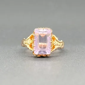 Estate Victorian 10K R Gold 3.51ct Amethyst Ring