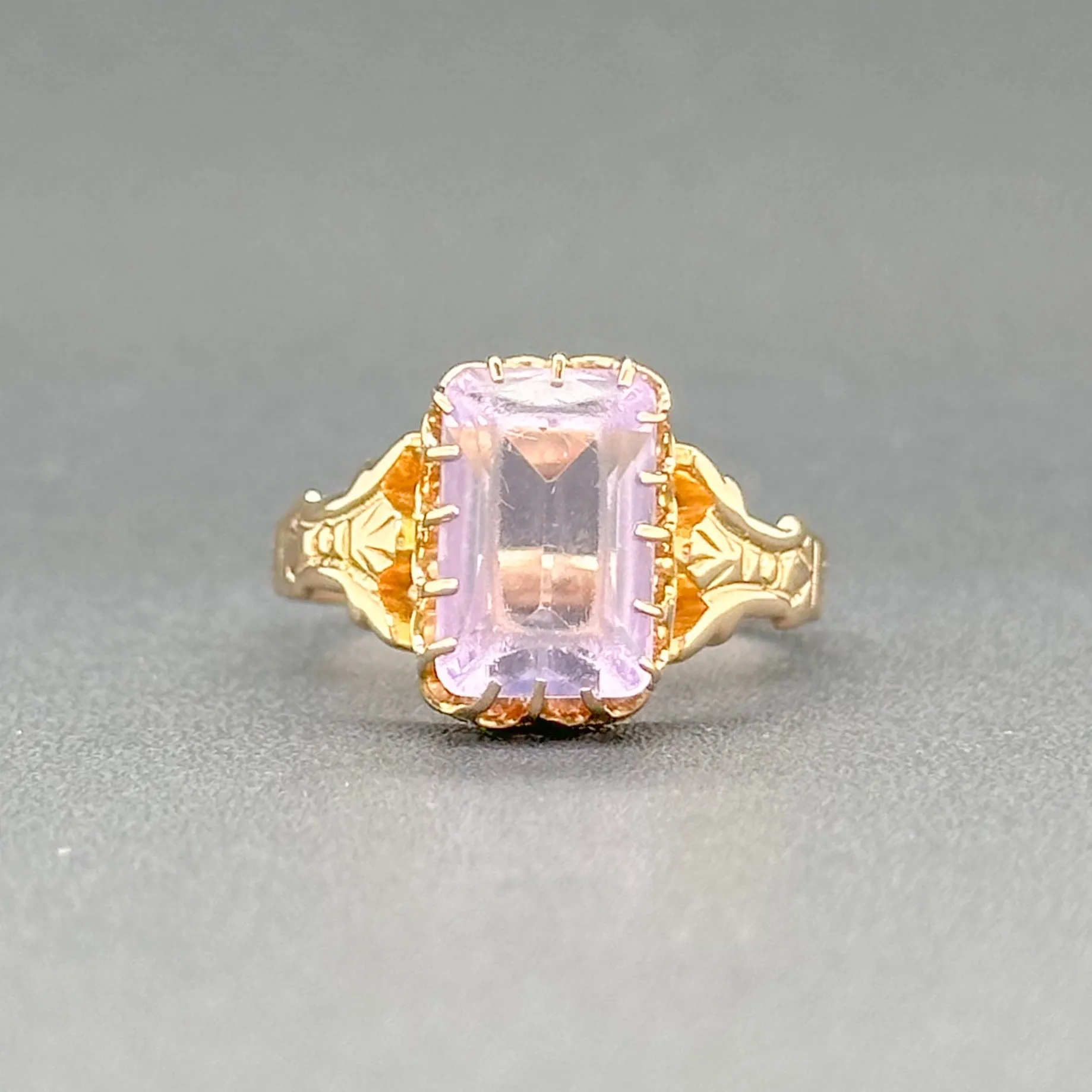 Estate Victorian 10K R Gold 3.51ct Amethyst Ring