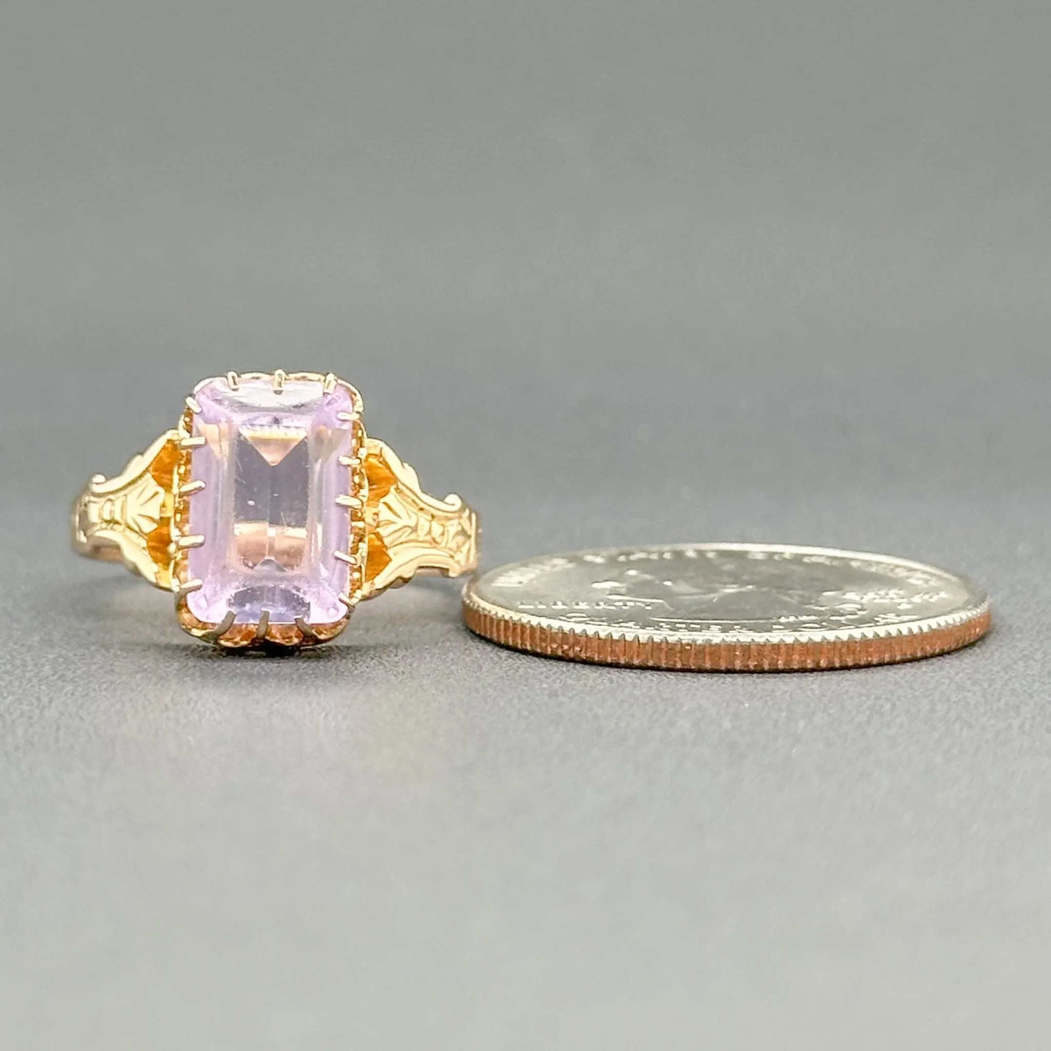 Estate Victorian 10K R Gold 3.51ct Amethyst Ring