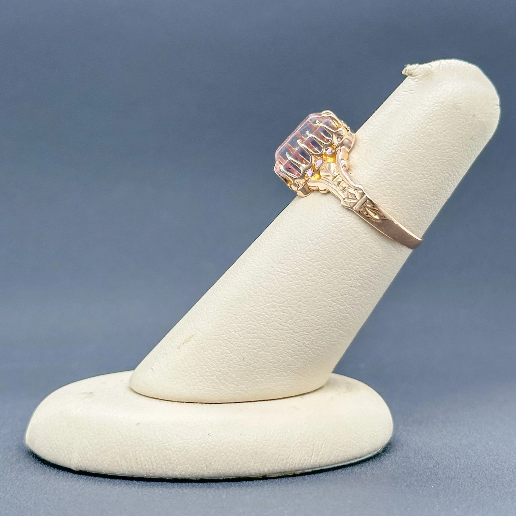 Estate Victorian 10K R Gold 3.51ct Amethyst Ring