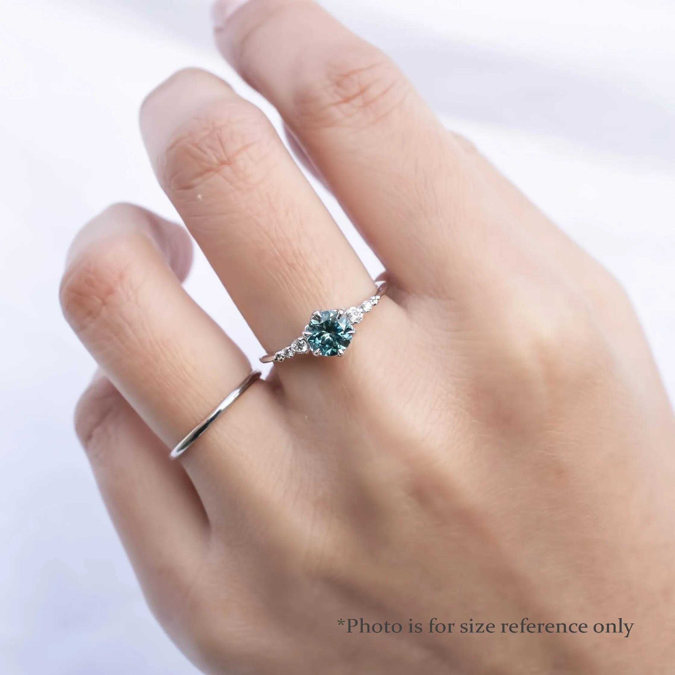 Estel Fleur Ring 1.04ct Teal Blue Green Queensland Sapphire, 14k Rose Gold (One of a kind)