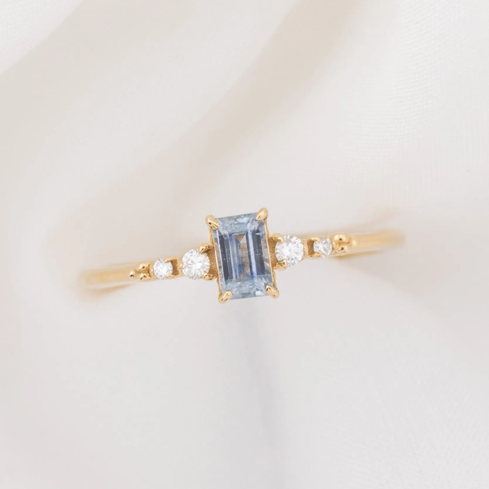 Estel Luxe Ring 0.45ct Blue Montana Sapphire, 14k Yellow Gold