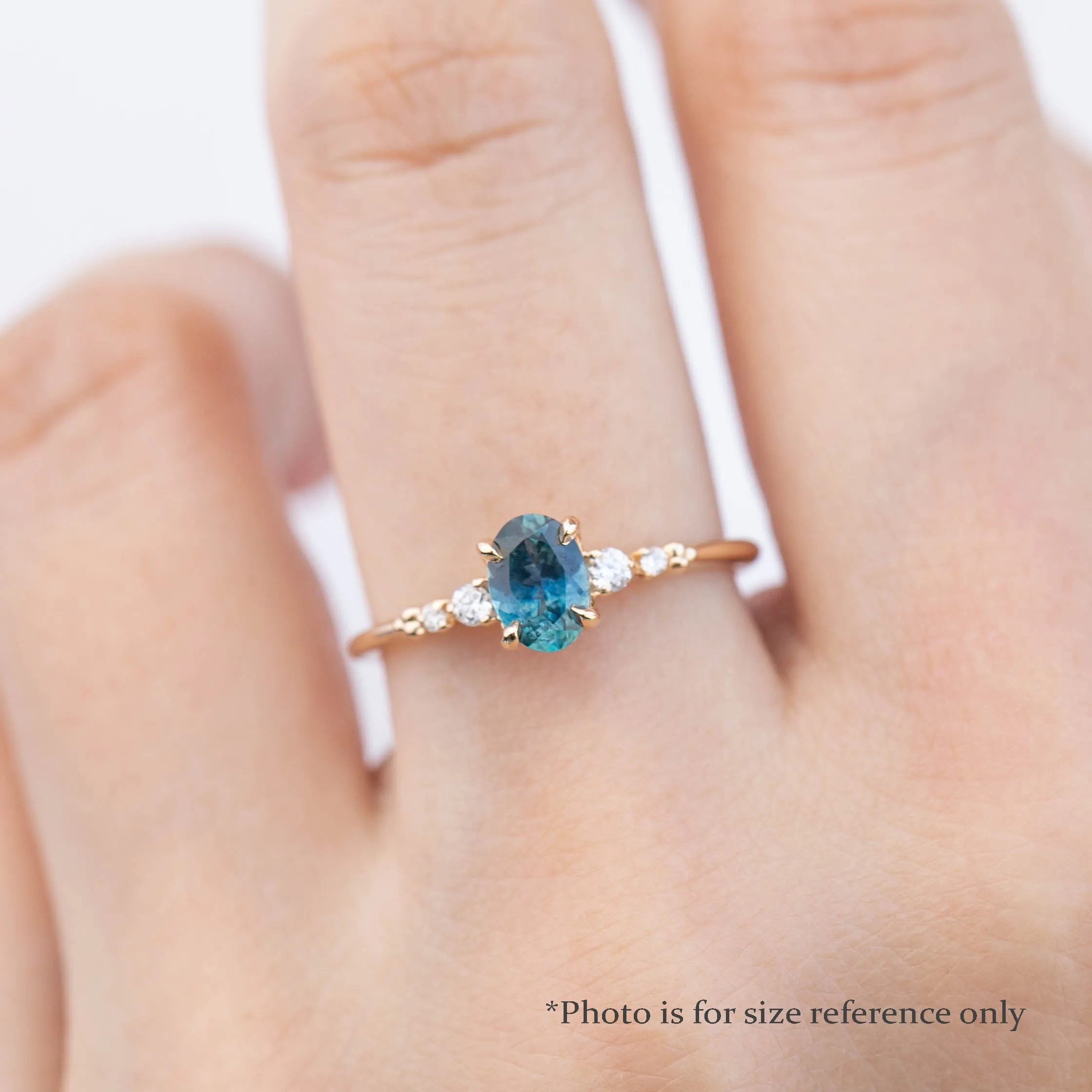 Estel Luxe Ring - 0.78ct Teal Blue Green Montana Sapphire (One of a kind)