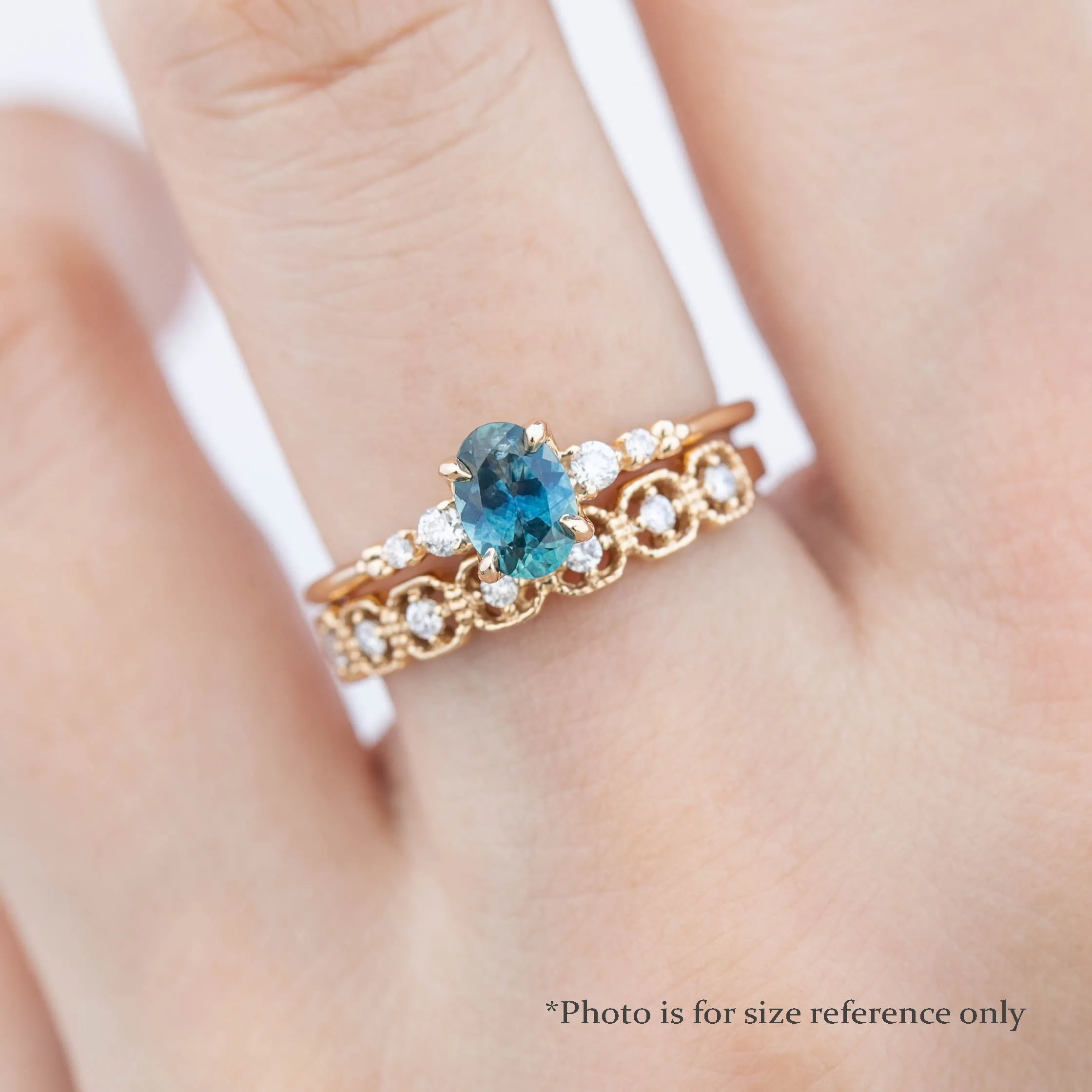 Estel Luxe Ring - 0.78ct Teal Blue Green Montana Sapphire (One of a kind)