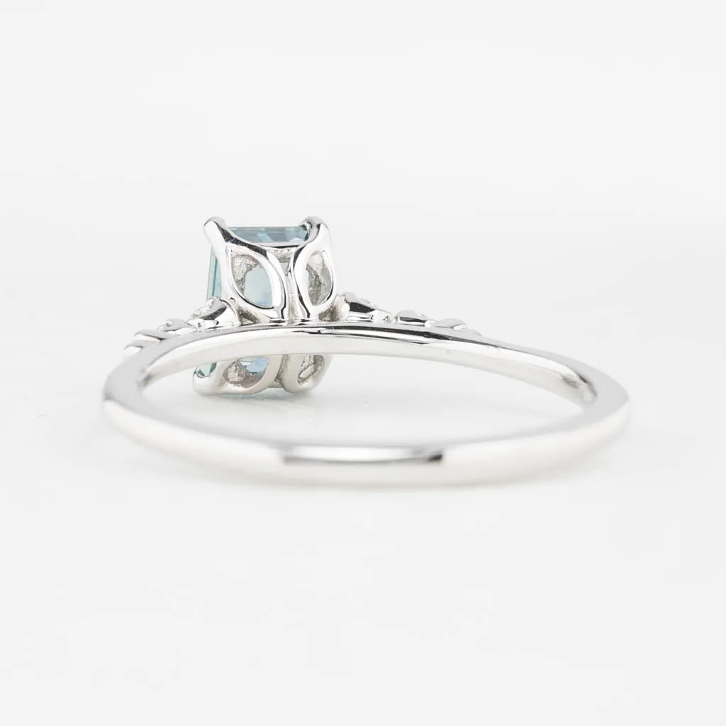 Estel Luxe Ring 1.04ct Light Blue Montana Sapphire, 14K White Gold (One of a kind)