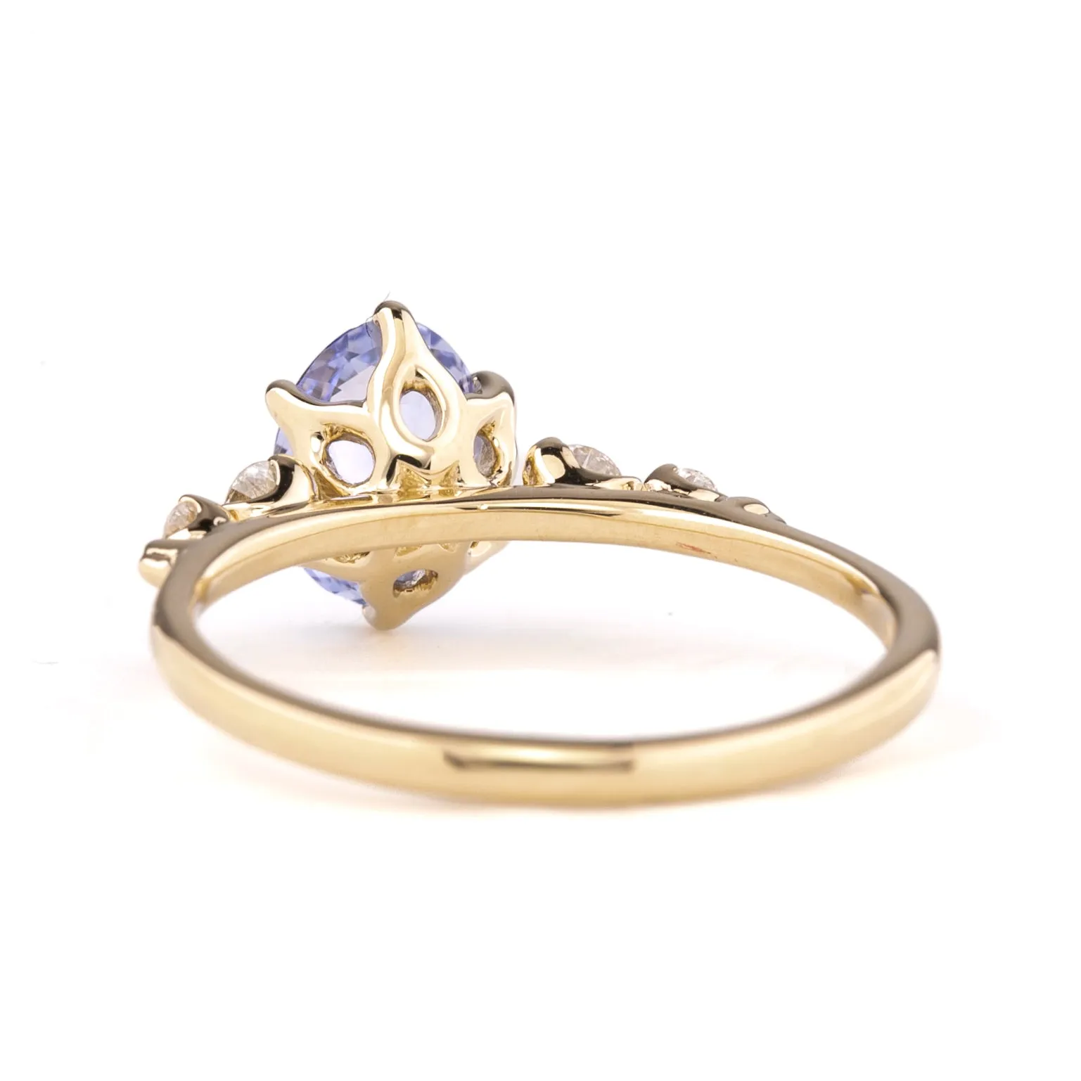 Estel Luxe Ring 1.29ct Blue Srilanka Sapphire, 14k Yellow Gold (One of a kind)