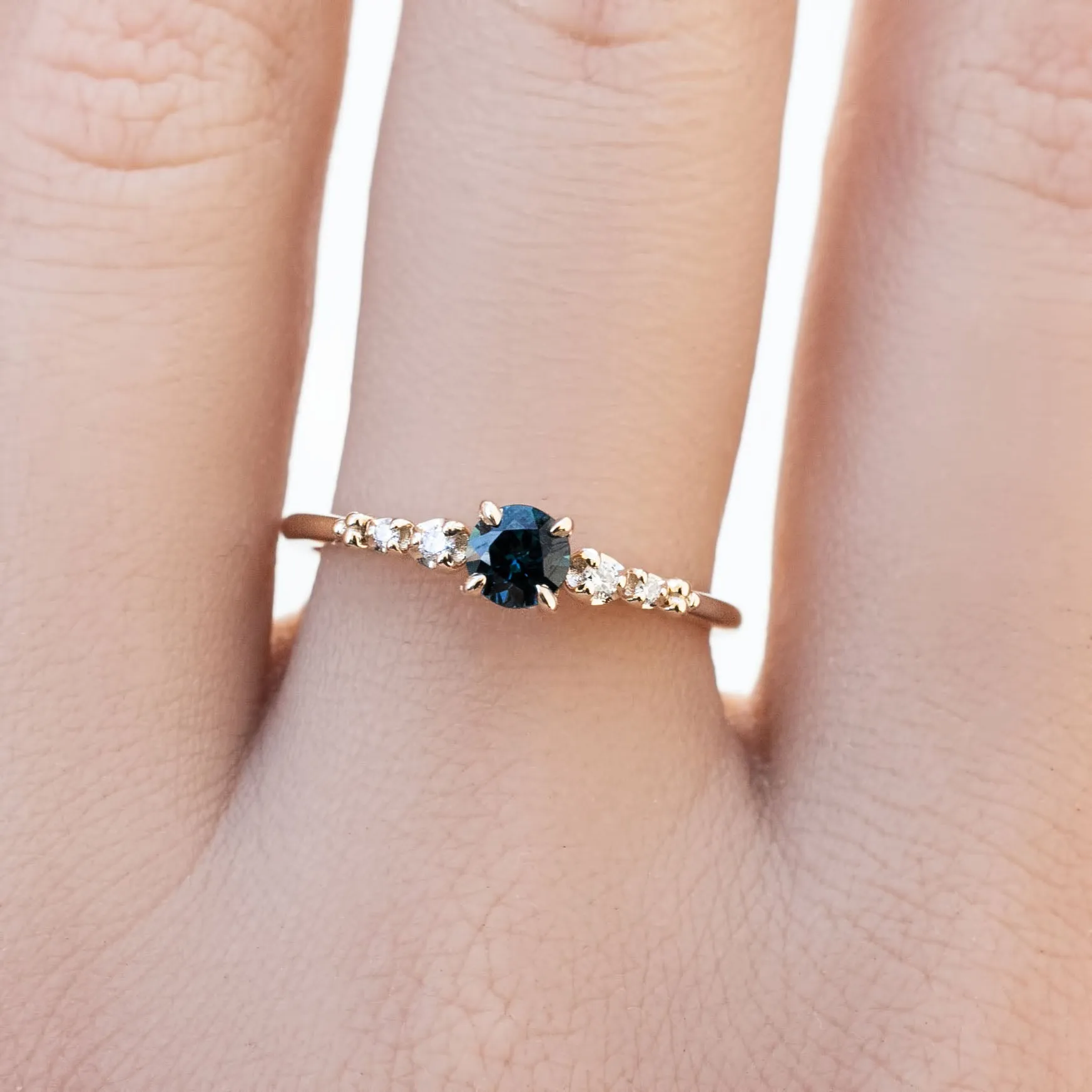 Estel Luxe Ring 4.3mm 0.40ct Queensland Sapphire 14K Gold