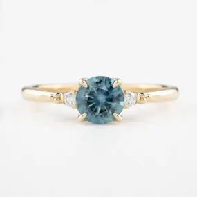 Estel Ring 0.79ct Blue Montana Round Sapphire, 14K Yellow Gold (One of a kind)