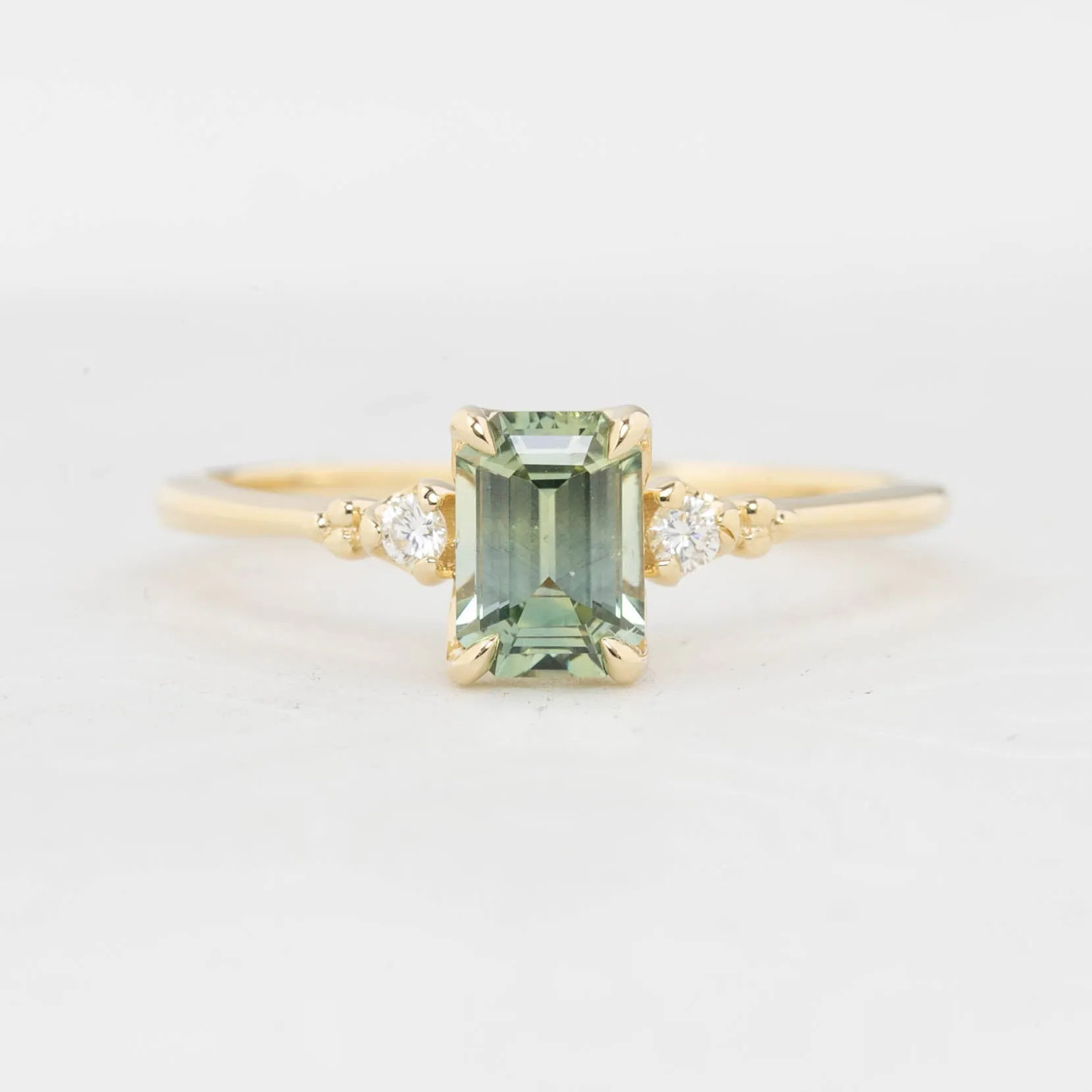 Estel Ring - 0.87ct Light Green Montana Sapphire (One of a kind)