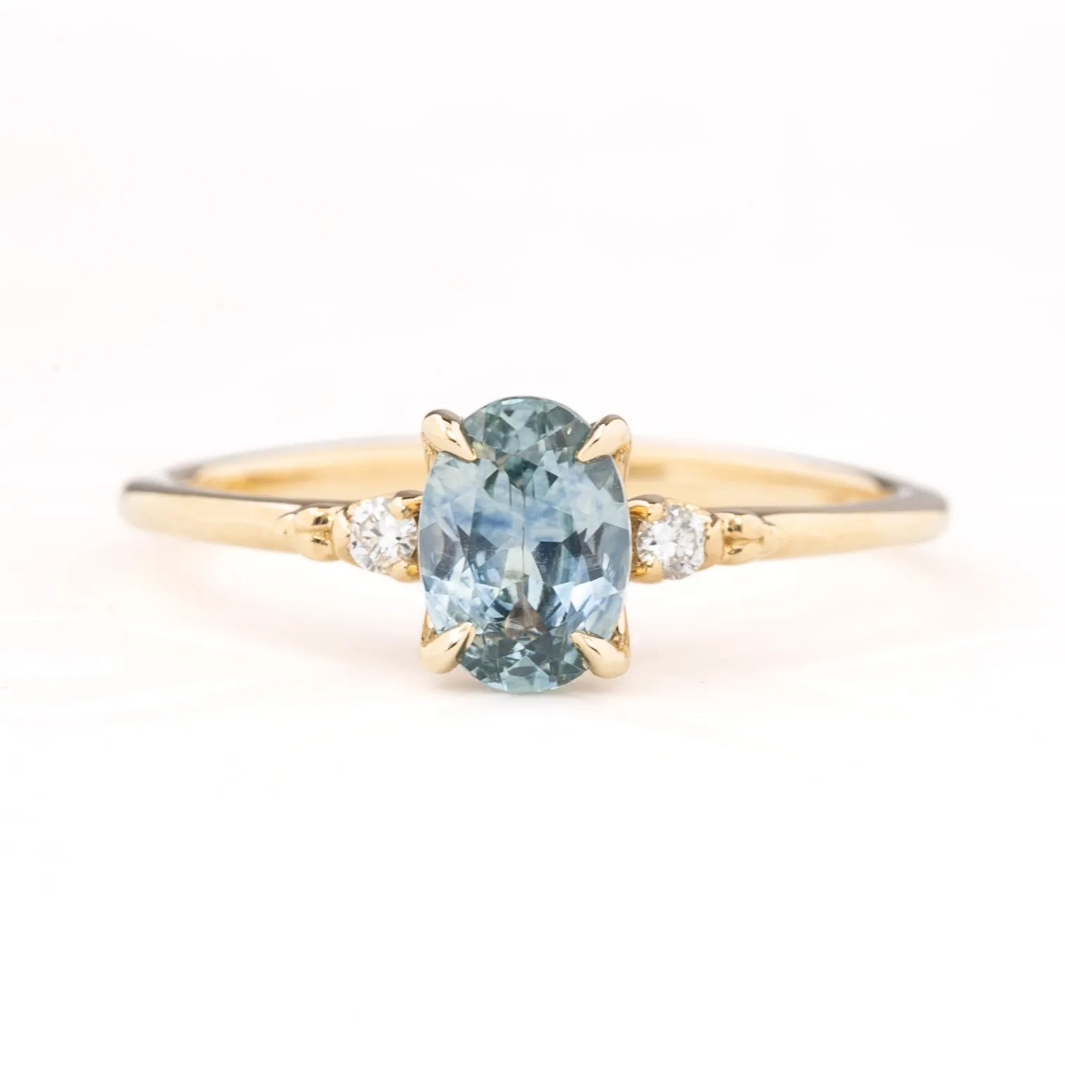 Estel Ring 0.93ct Light Blue Montana Sapphire, 14k Yellow Gold (One of a kind)