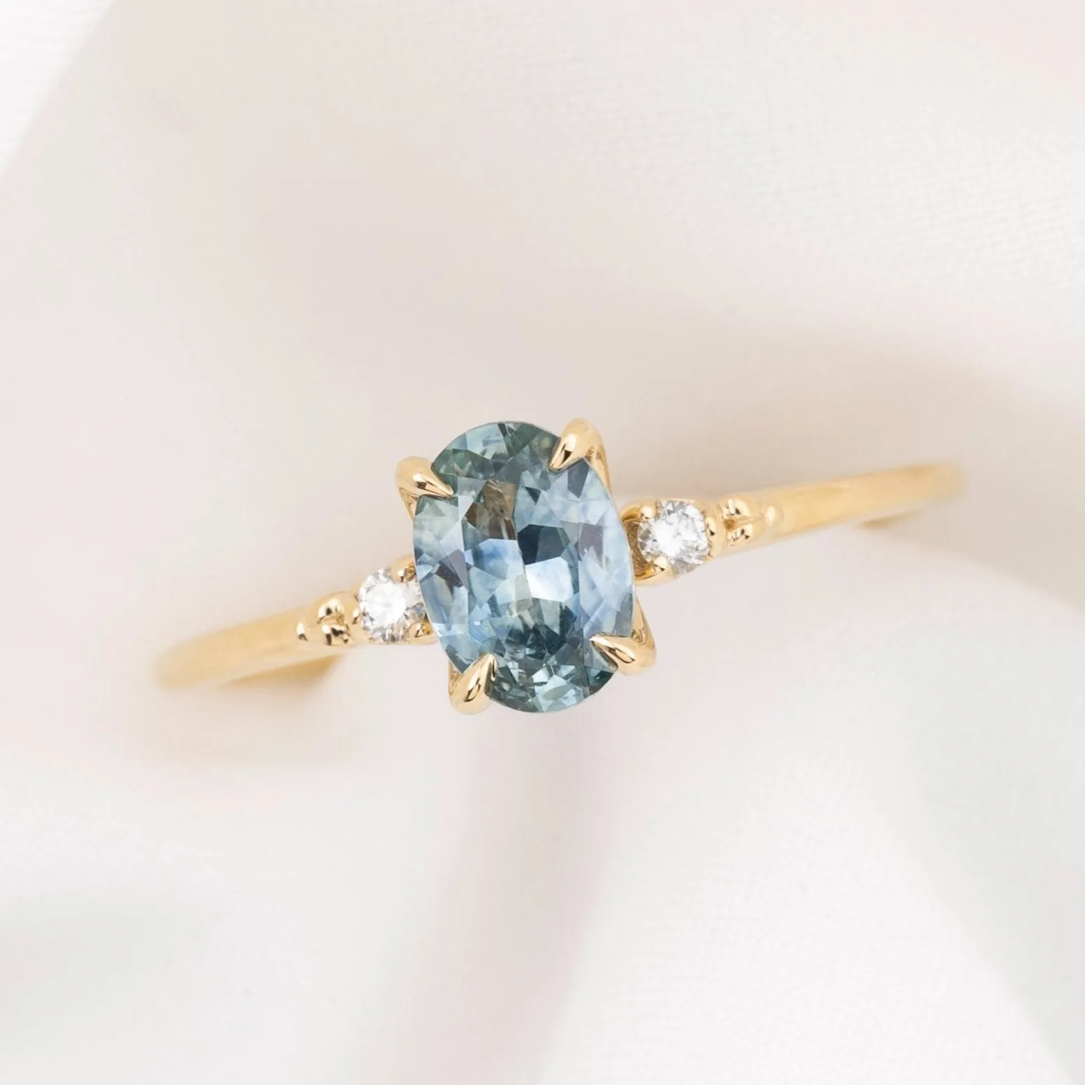 Estel Ring 0.93ct Light Blue Montana Sapphire, 14k Yellow Gold (One of a kind)