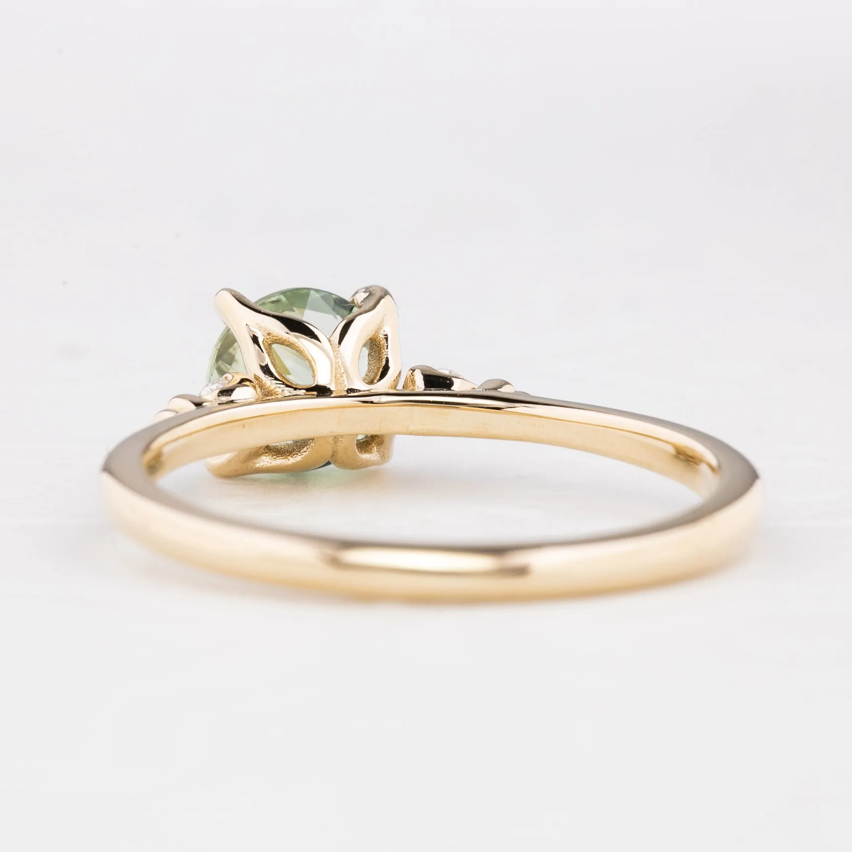 Estel Ring 1.09ct Light Green Montana Sapphire, 14k Yellow Gold (One of a kind)