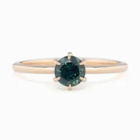 Floryn Ring 0.77ct Parti Blue Green Montana Sapphire, 14K Rose Gold (One of a kind)