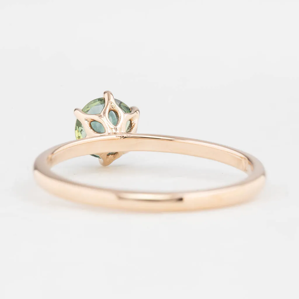 Floryn Ring 0.83ct Parti Blue Green Queensland Sapphire, 14K Rose Gold (One of a kind)