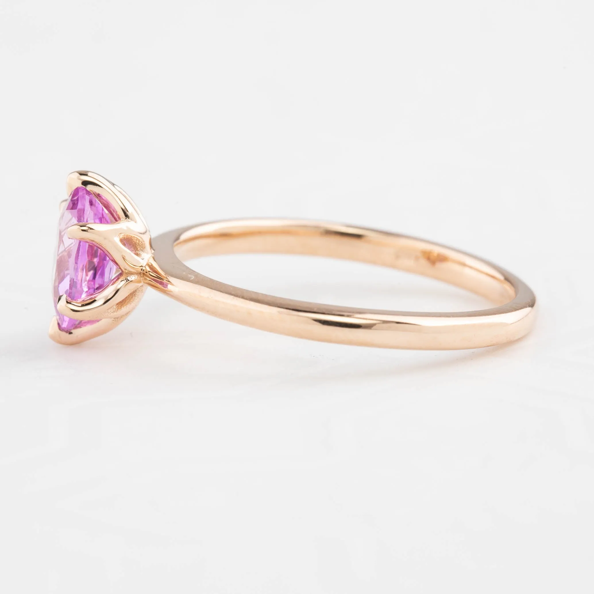 Floryn Ring 1.23ct Oval Pink Sapphire, 14K Rose Gold (One of a kind)