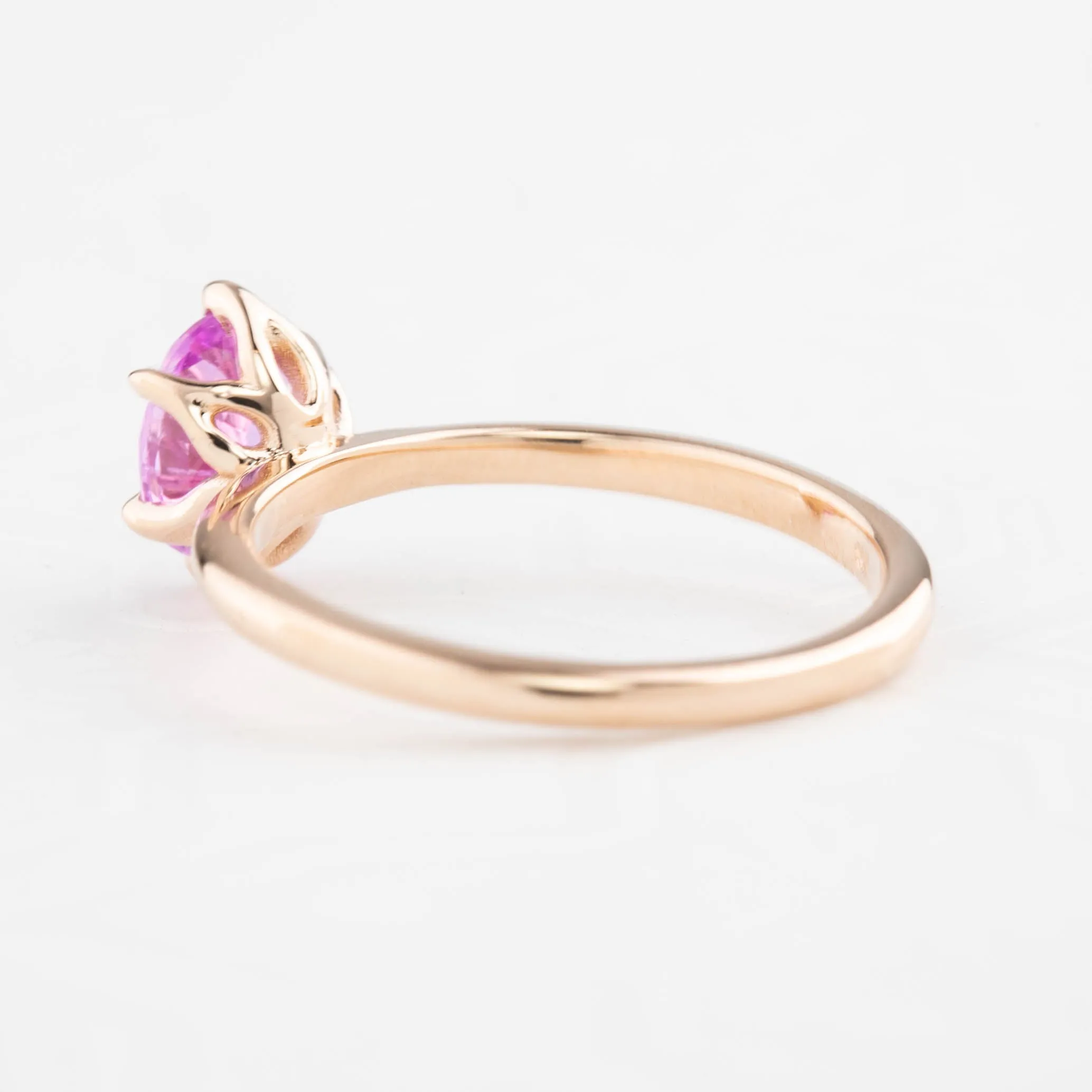 Floryn Ring 1.23ct Oval Pink Sapphire, 14K Rose Gold (One of a kind)