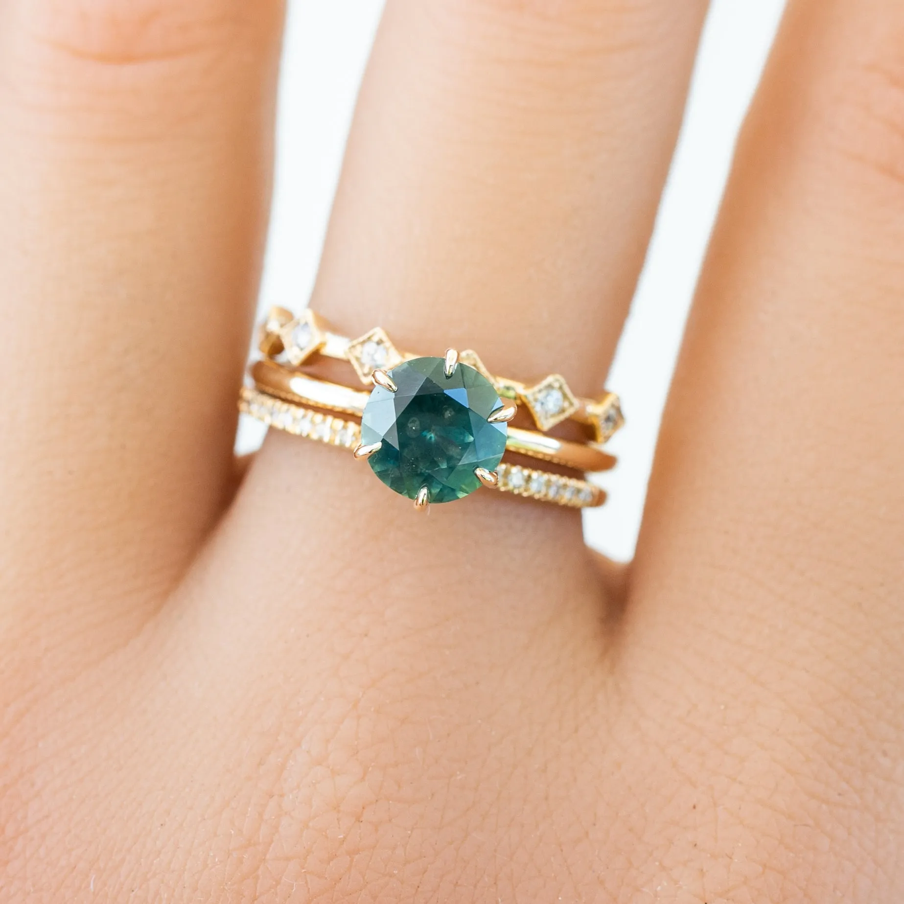 Floryn Ring 1.58ct Green Montana Sapphire, 14k Yellow Gold (One of a kind)