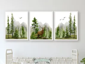 Forest Deer Print Set