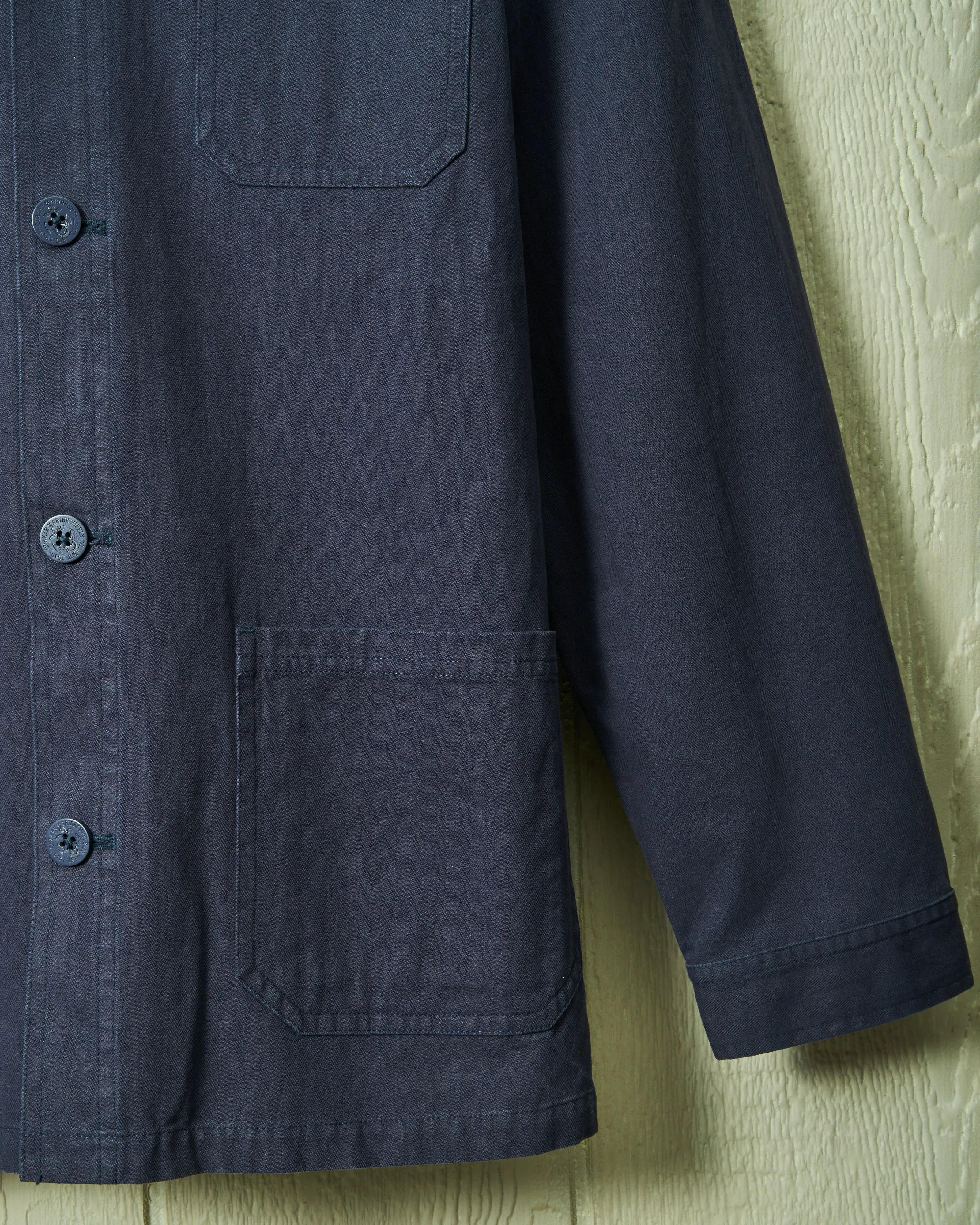 French Workman’s Jacket in Navy Herringbone