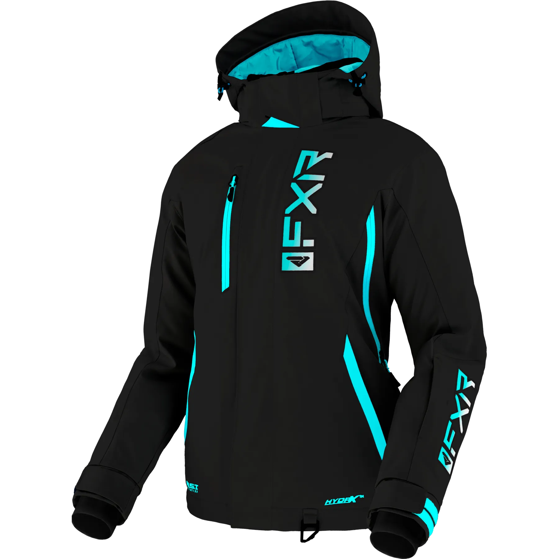 FXR Evo FX Womens Jacket Black/Sky Blue/White Fade