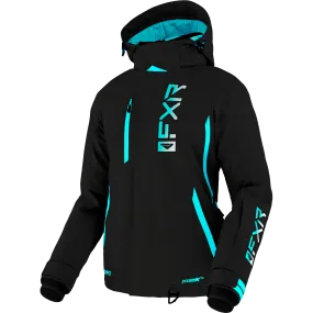 FXR Evo FX Womens Jacket Black/Sky Blue/White Fade