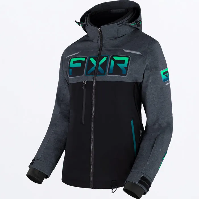 FXR Women's Maverick Jacket Black/Mid Grey Heather/Mint Fade