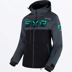 FXR Women's Maverick Jacket Black/Mid Grey Heather/Mint Fade