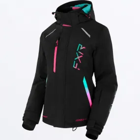 FXR Women's Pulse Jacket Black/Mint-E Pink Fade