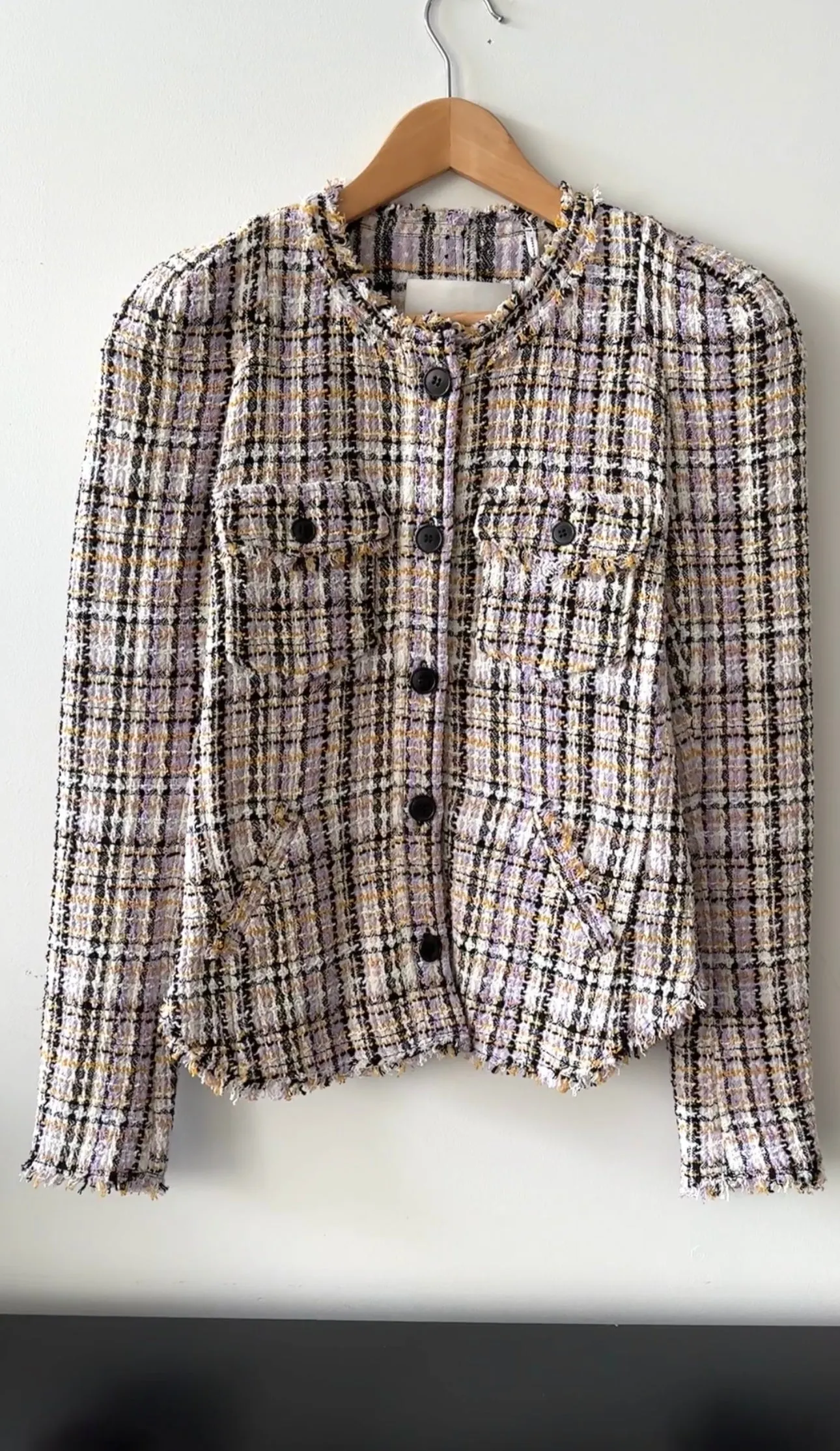 Isabel Marant Etoile Purple Ivory Check Nelly Jacket - FR38 / 6