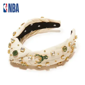 IVORY MILWAUKEE BUCKS EMBELLISHED KNOTTED HEADBAND