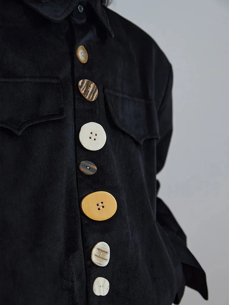 Jazz Up Lite Corduroy Jacket with Colorful Buttons