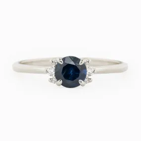 Lena Ring 0.65ct Blue Montana Sapphire, 14k White Gold