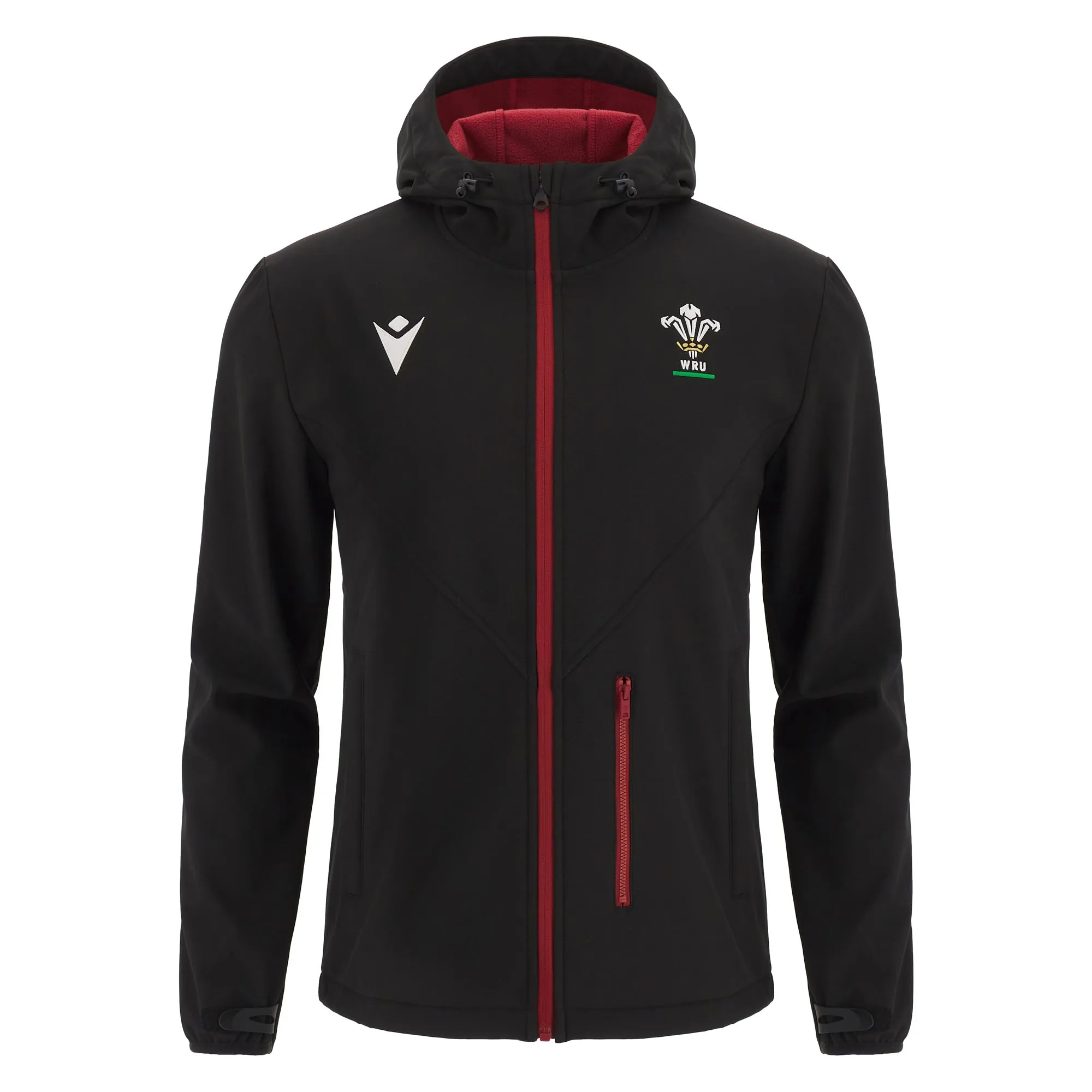 Macron Men's Wales Rugby Softshell Jacket 23/24 - Black