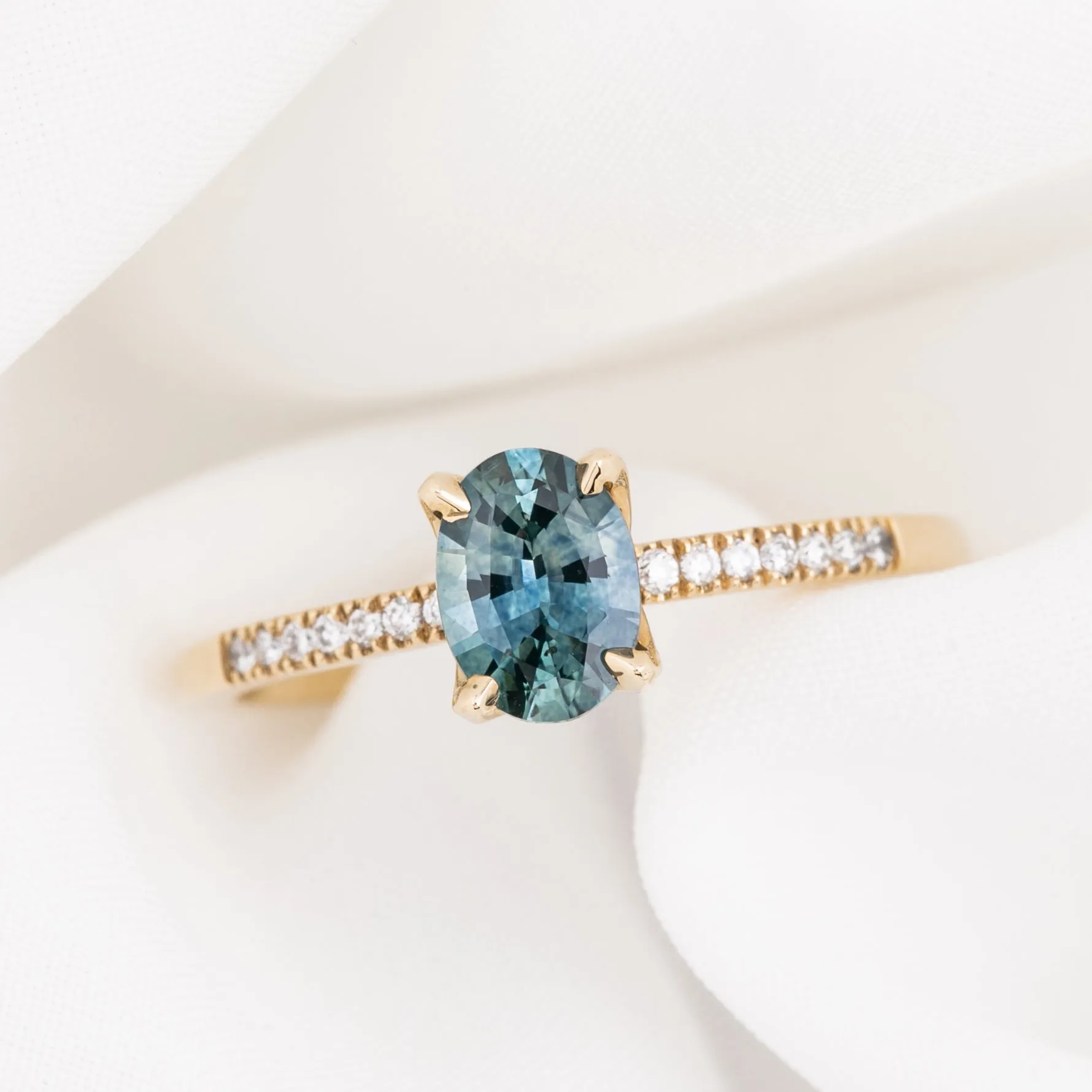 Maria Ring 0.82ct Blue Montana Sapphire 14k Yellow Gold (One of a kind)