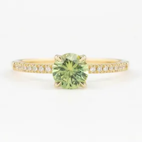 Maria Ring 0.91ct Yellow Green Montana Sapphire Ring, 14k Yellow Gold (One of a kind)