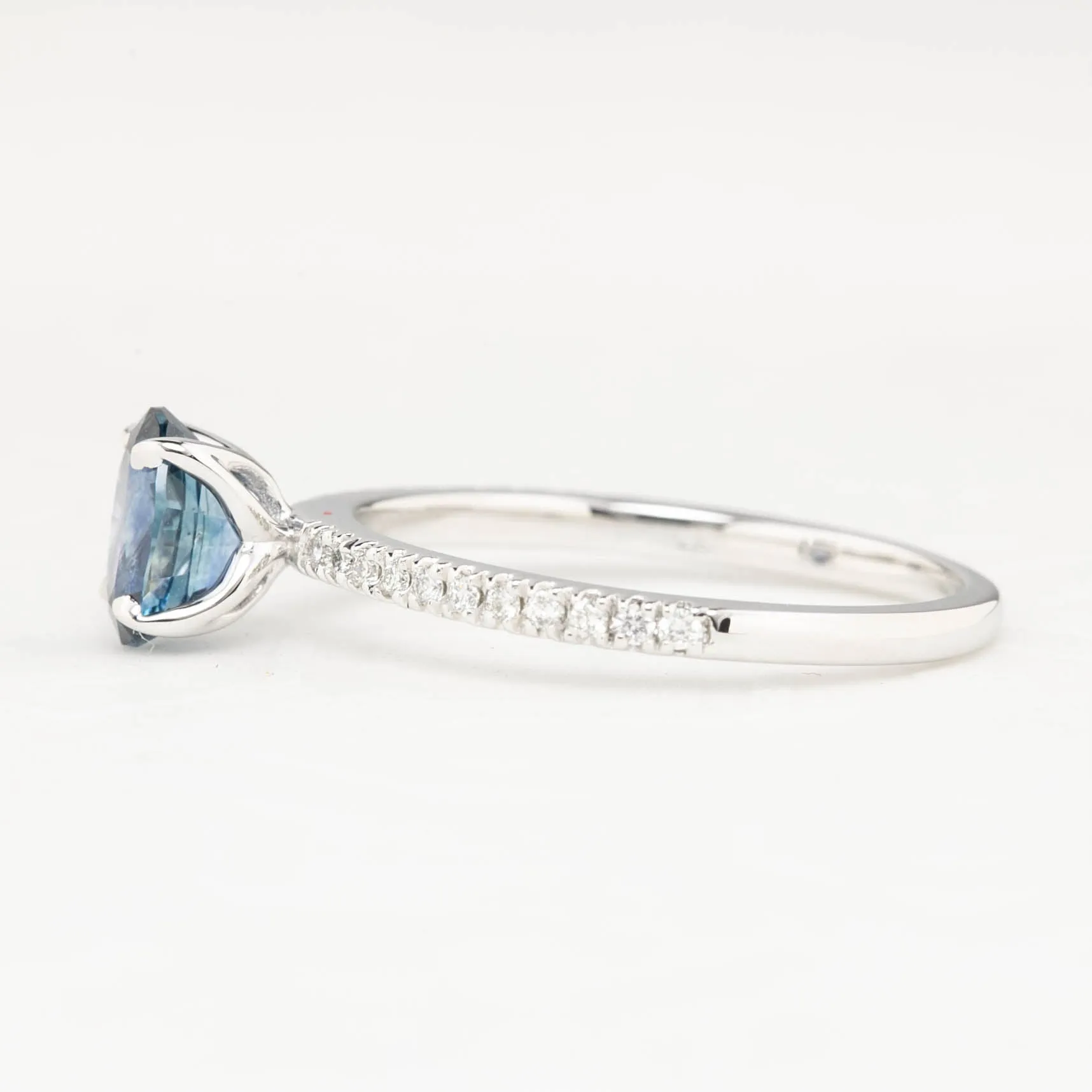 Maria Ring 1.09ct Montana Sapphire Ring, 14K White Gold, One of a kind