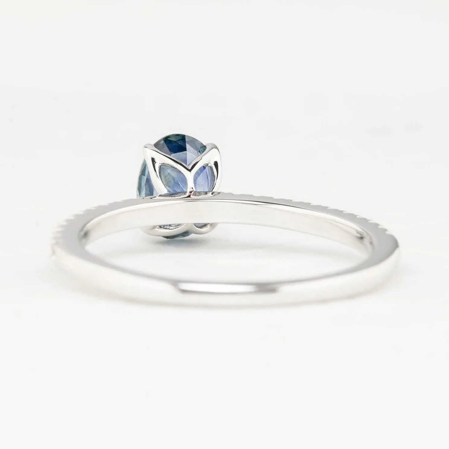 Maria Ring 1.09ct Montana Sapphire Ring, 14K White Gold, One of a kind