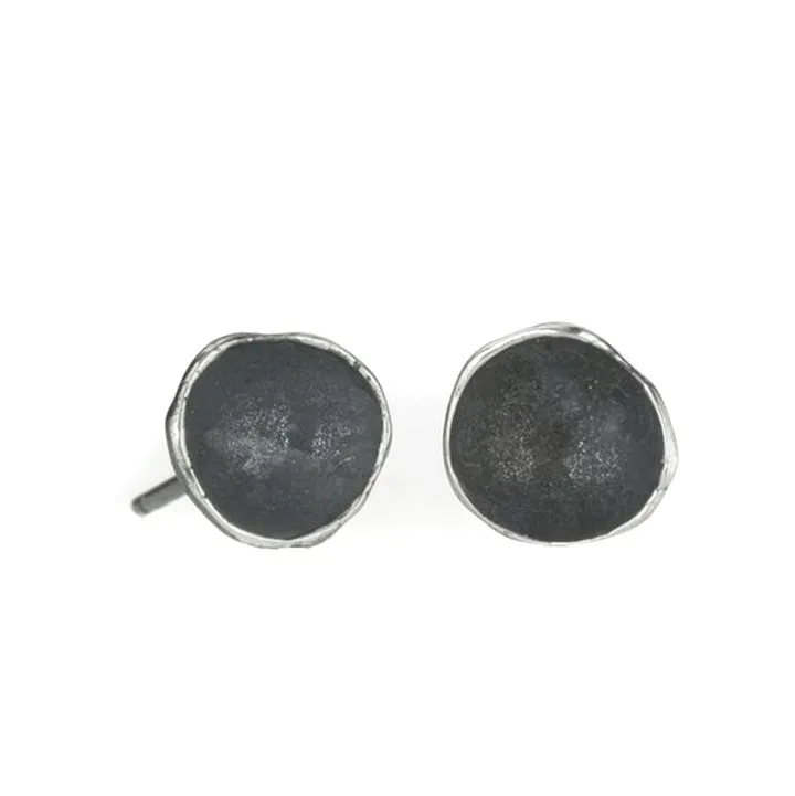 Medium Single Pod Earrings in Oxidized Silver by Sarah Richardson