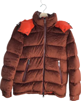 Moncler Brown Reversible Velvet Down Jacket UK Size Medium