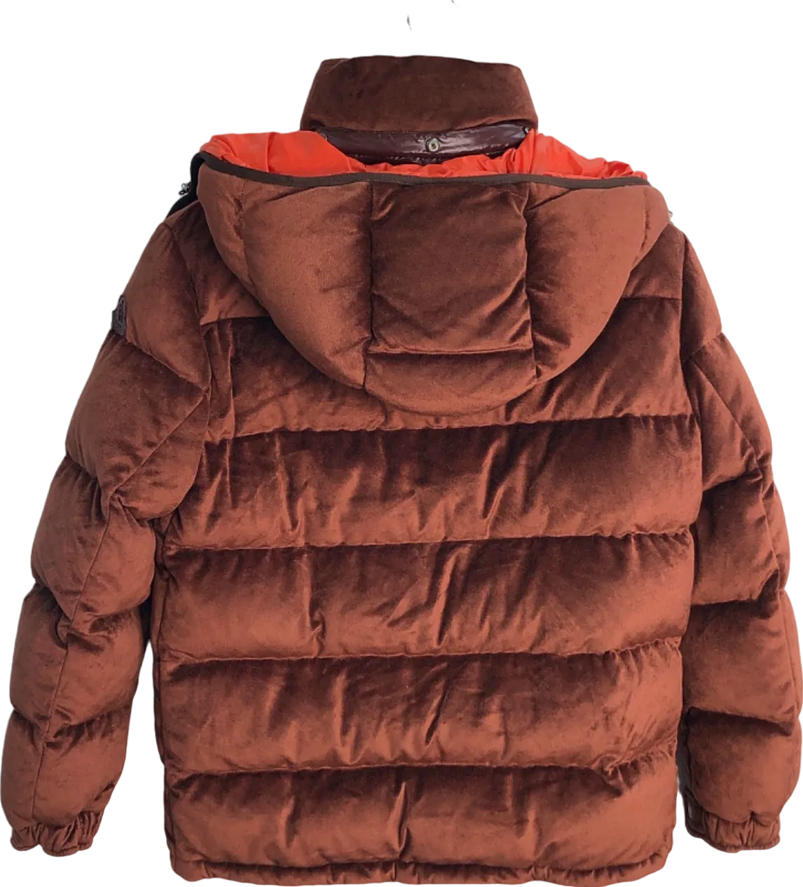 Moncler Brown Reversible Velvet Down Jacket UK Size Medium