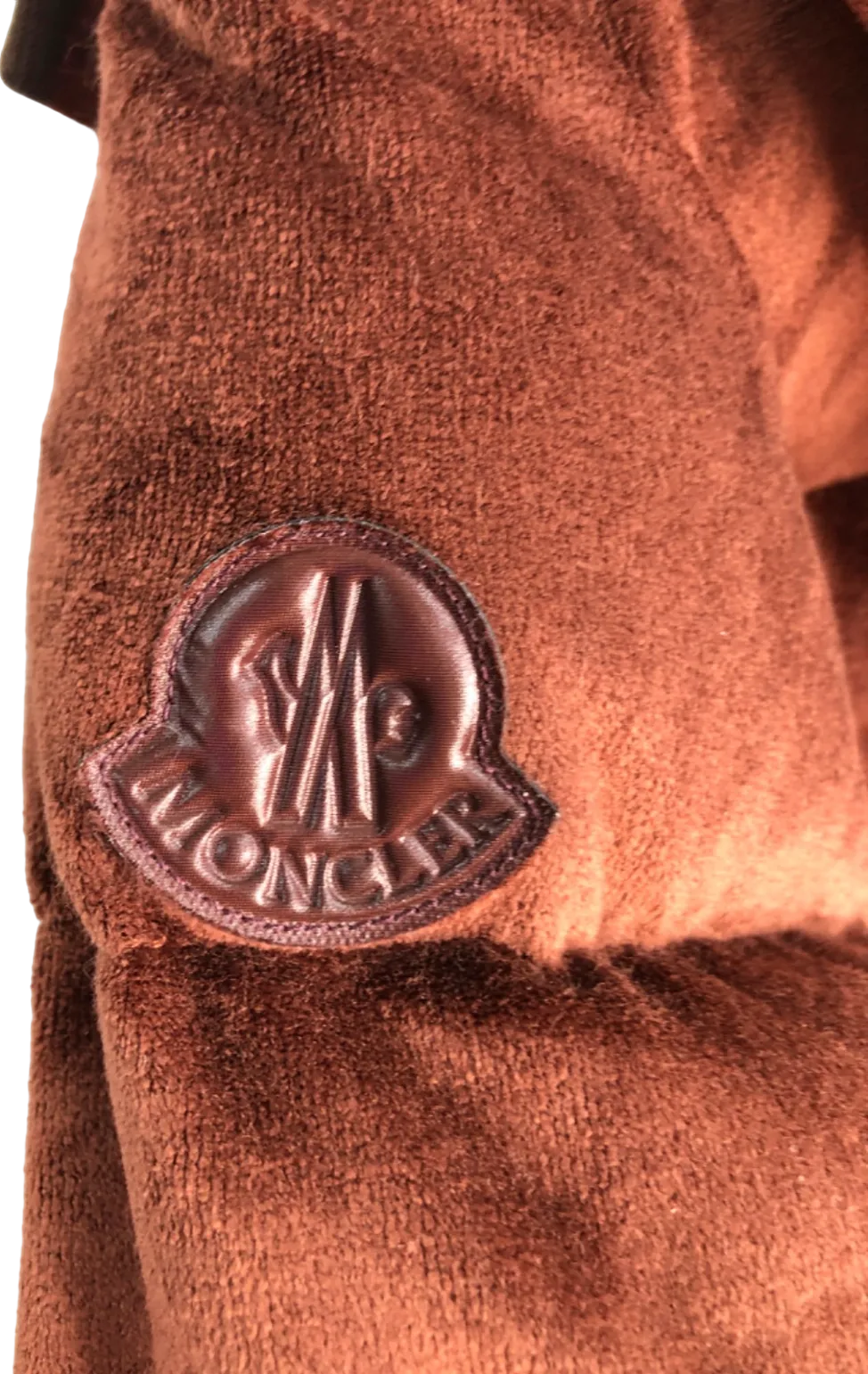 Moncler Brown Reversible Velvet Down Jacket UK Size Medium