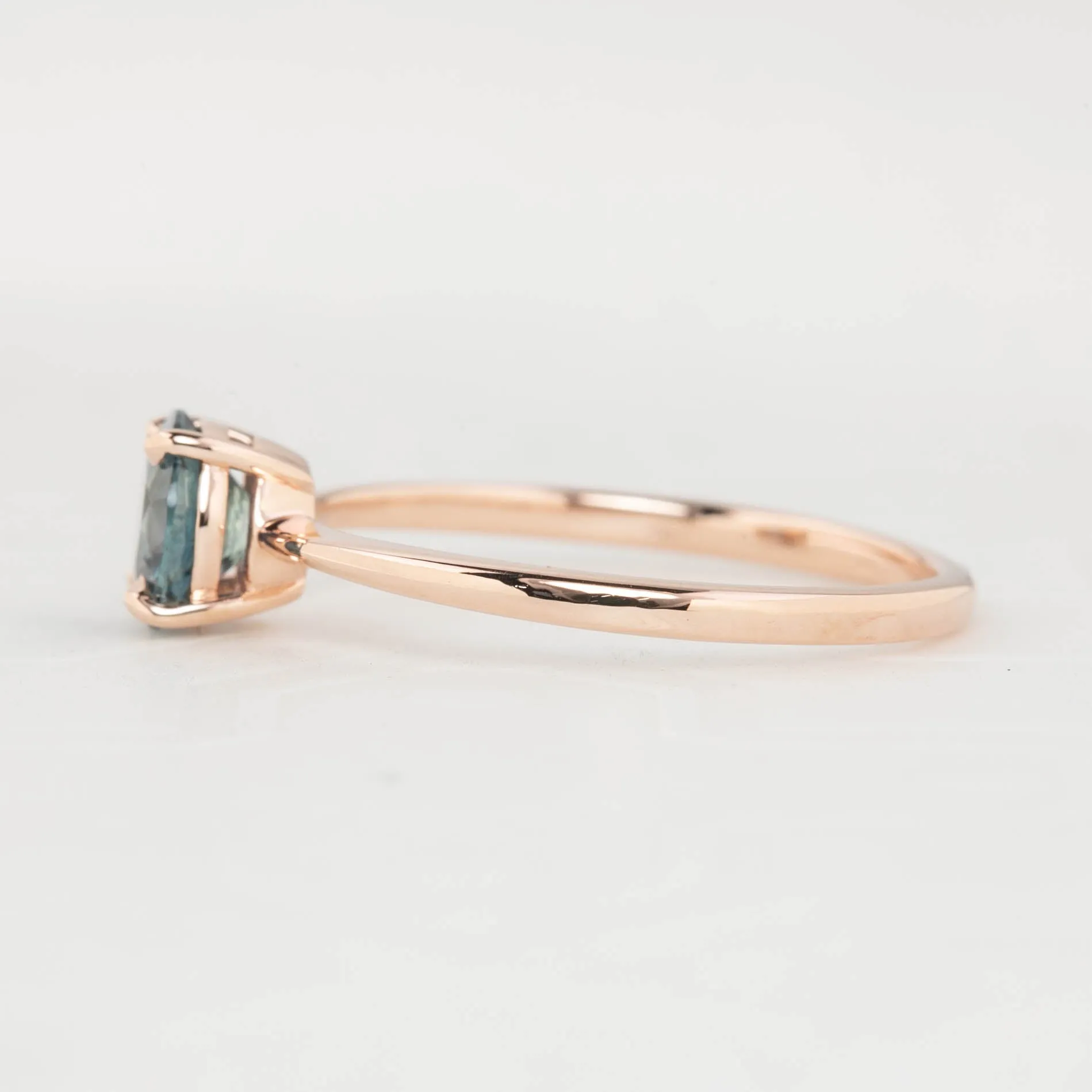 Nina Ring - 0.91ct Teal Blue Montana Sapphire, 14k Rose Gold (One of a kind)