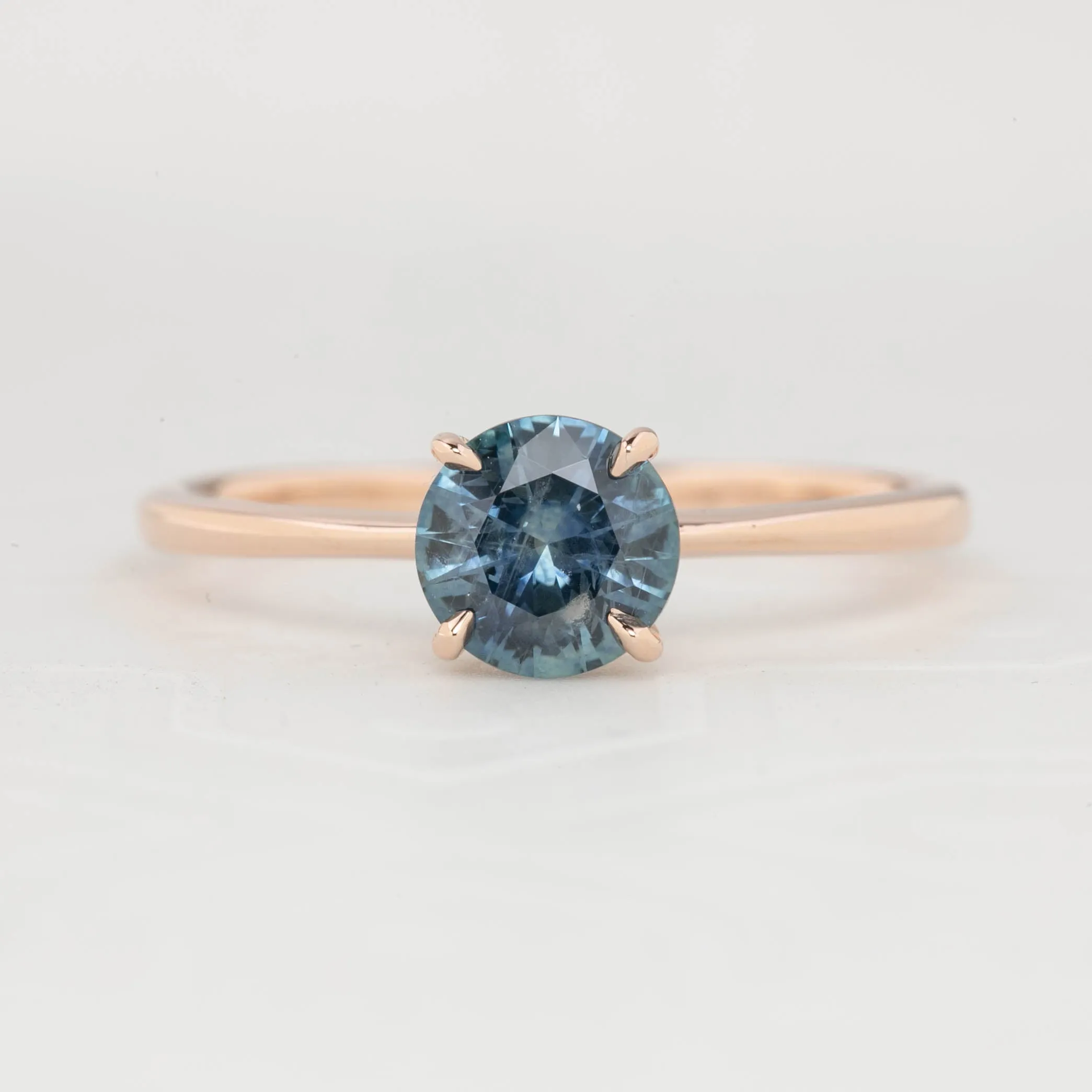 Nina Ring - 0.91ct Teal Blue Montana Sapphire, 14k Rose Gold (One of a kind)