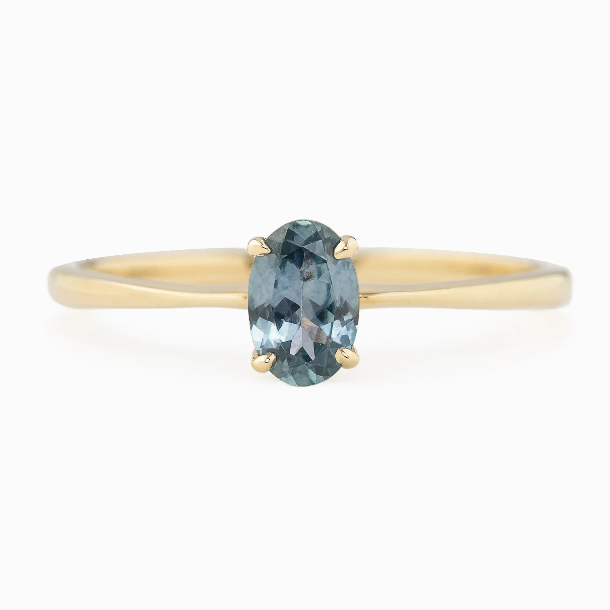 Nina Ring 6x4mm 0.60ct Montana Sapphire, 14k Yellow Gold