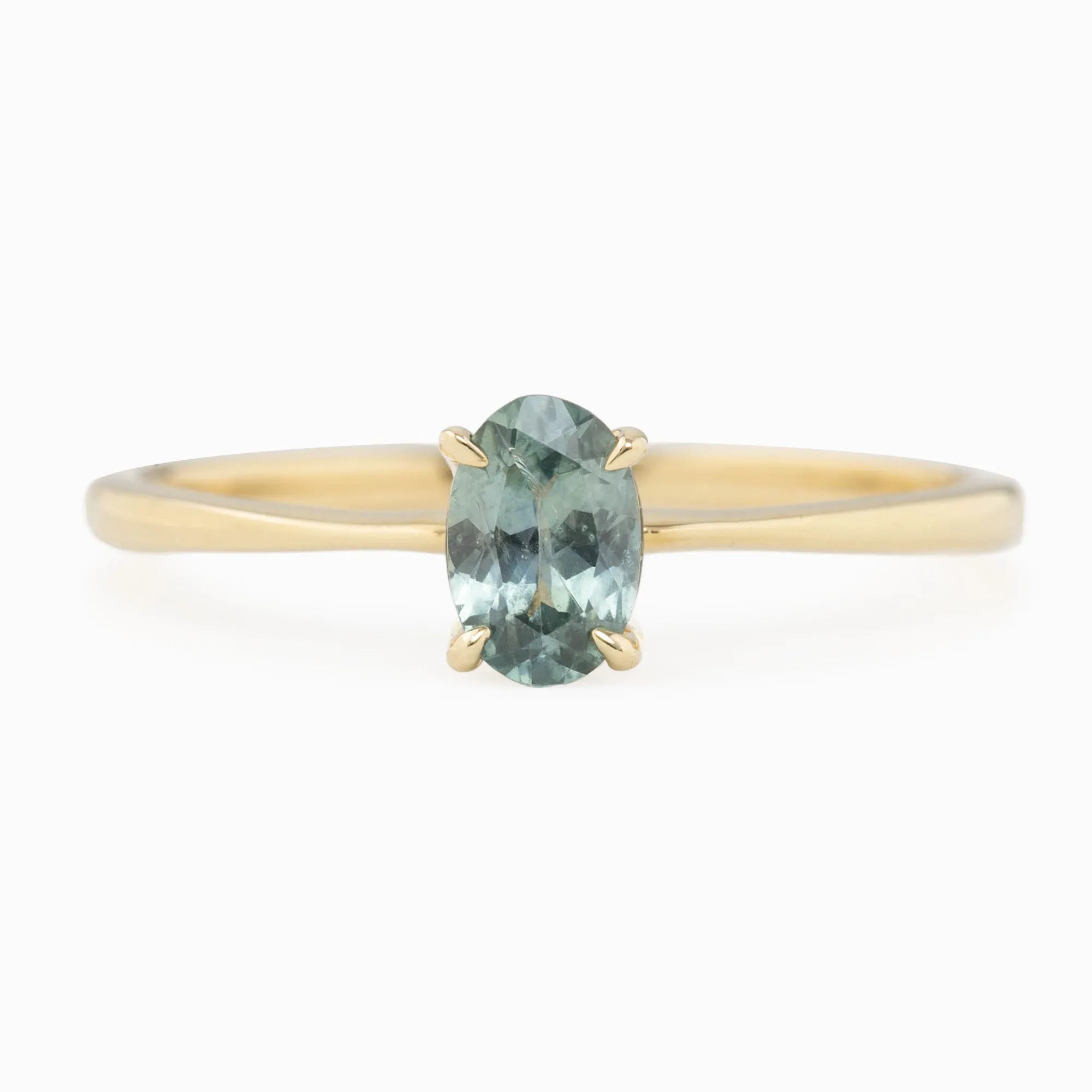 Nina Ring 6x4mm 0.60ct Montana Sapphire, 14k Yellow Gold