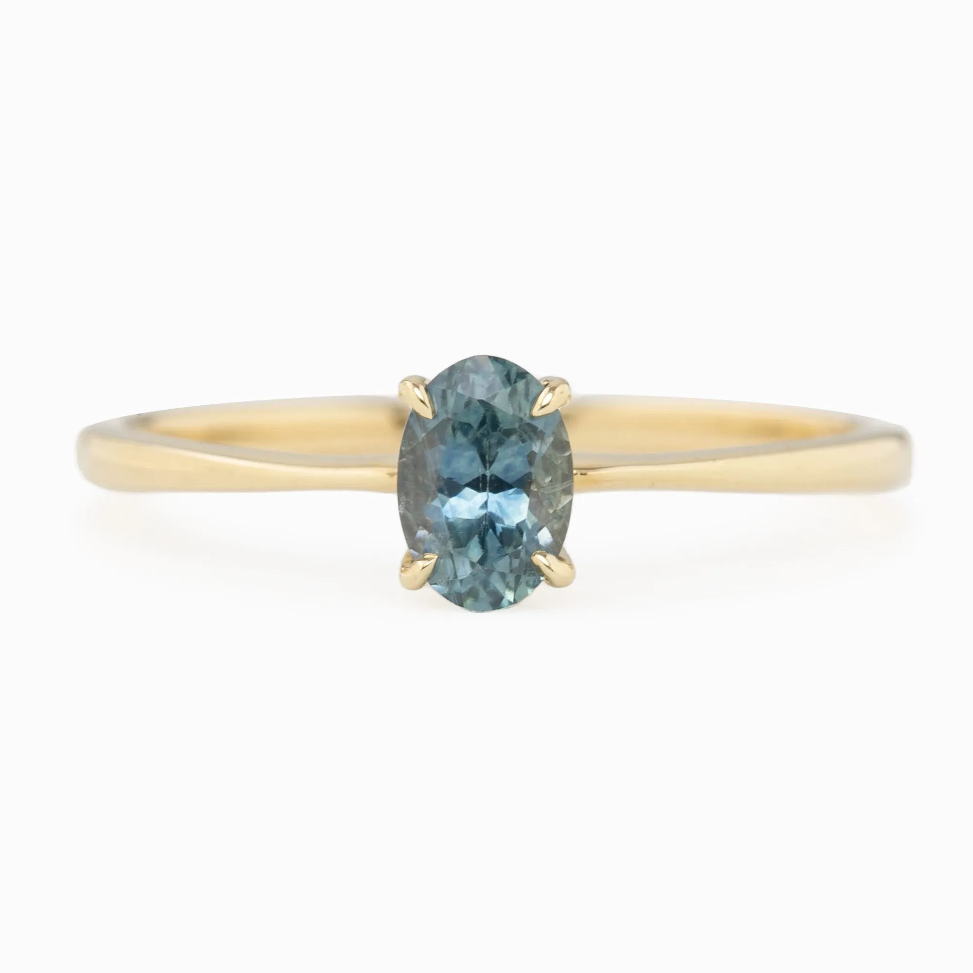 Nina Ring 6x4mm 0.60ct Montana Sapphire, 14k Yellow Gold