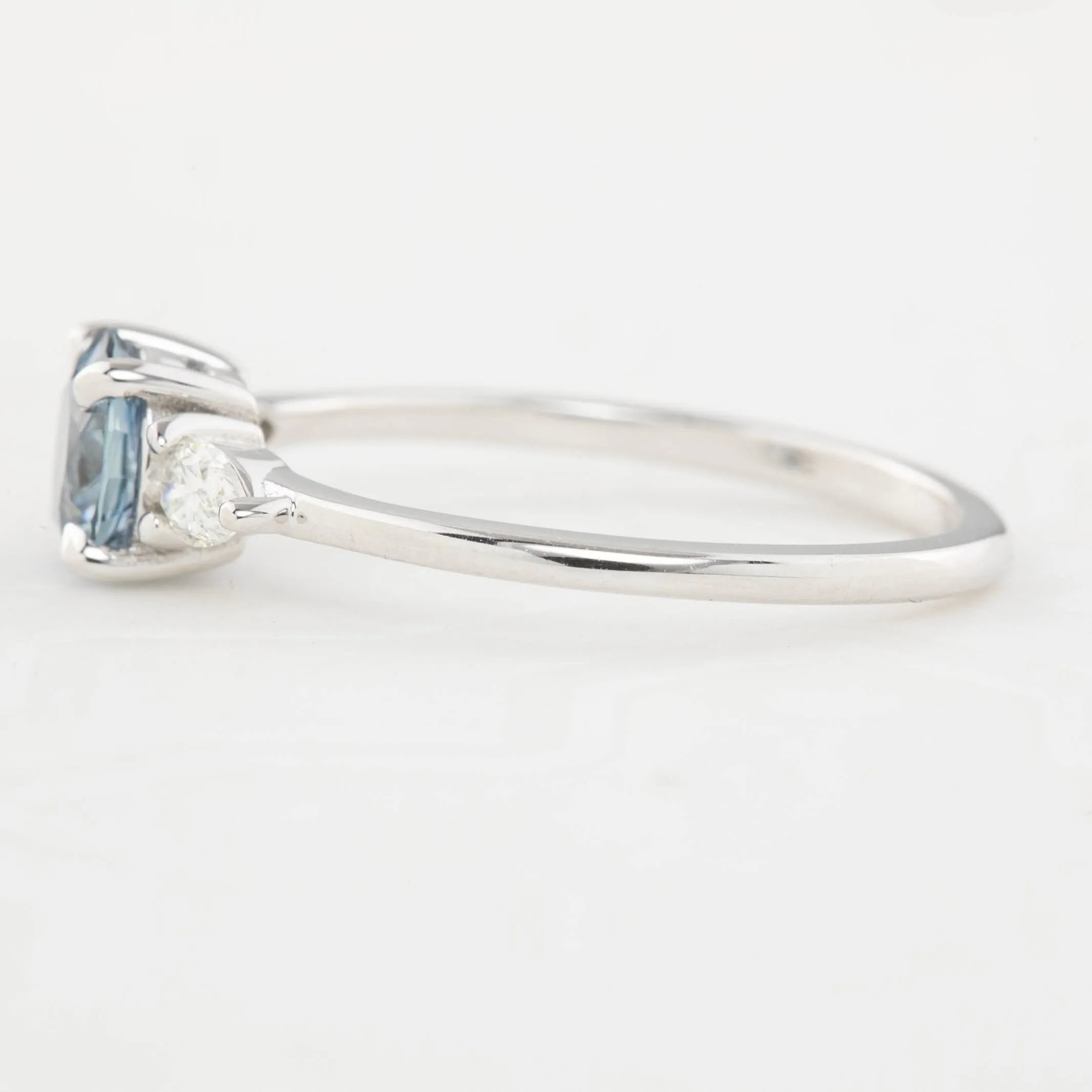 Olivia Ring - 0.90ct Blue Montana Sapphire, 14k white gold (One of a kind)