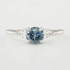 Olivia Ring 0.90ct Blue Montana Sapphire, 14k white gold (One of a kind)